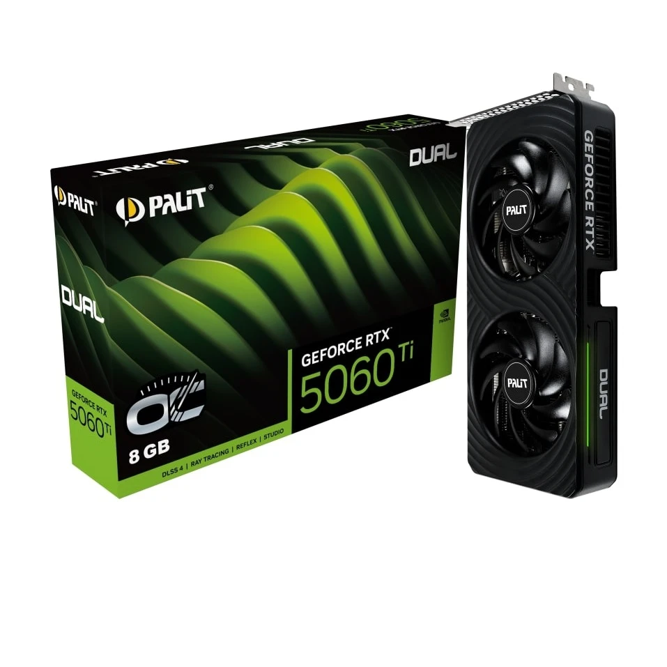Відеокарта GeForce RTX 5060 Ti 8GB GDDR7 Dual OC Palit (NE7506TT19P1-GB2062D)