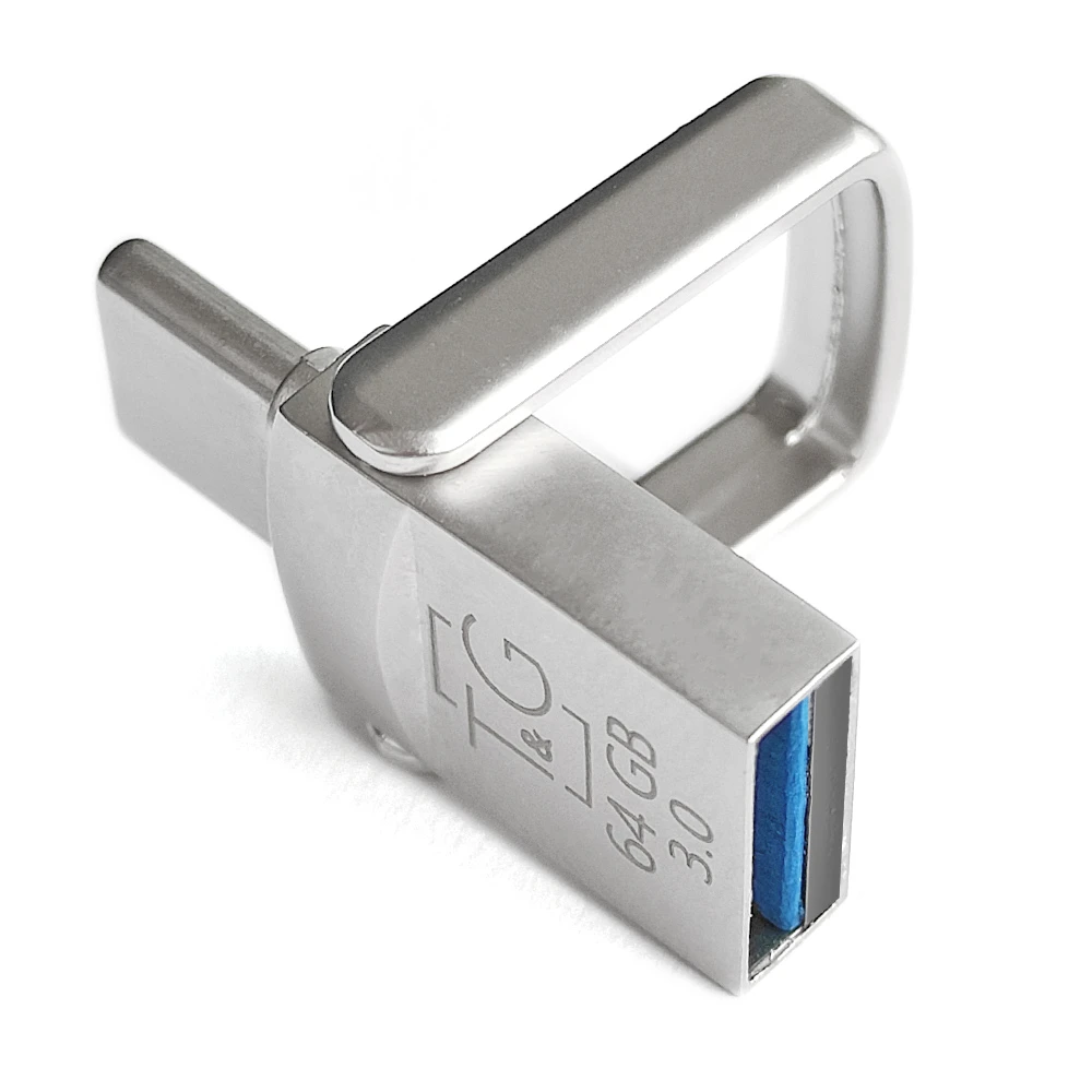 Флеш память USB 3.0 64GB Type-C T&G Metall Series 104 Silver (TG104TC-64G3)