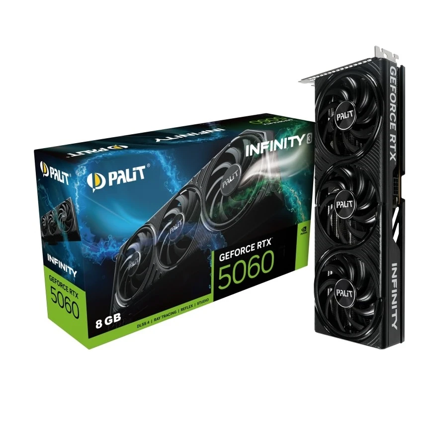 Відеокарта GeForce RTX 5060 8GB GDDR7 Infinity 3 Palit (NE75060019P1-GB2063S)