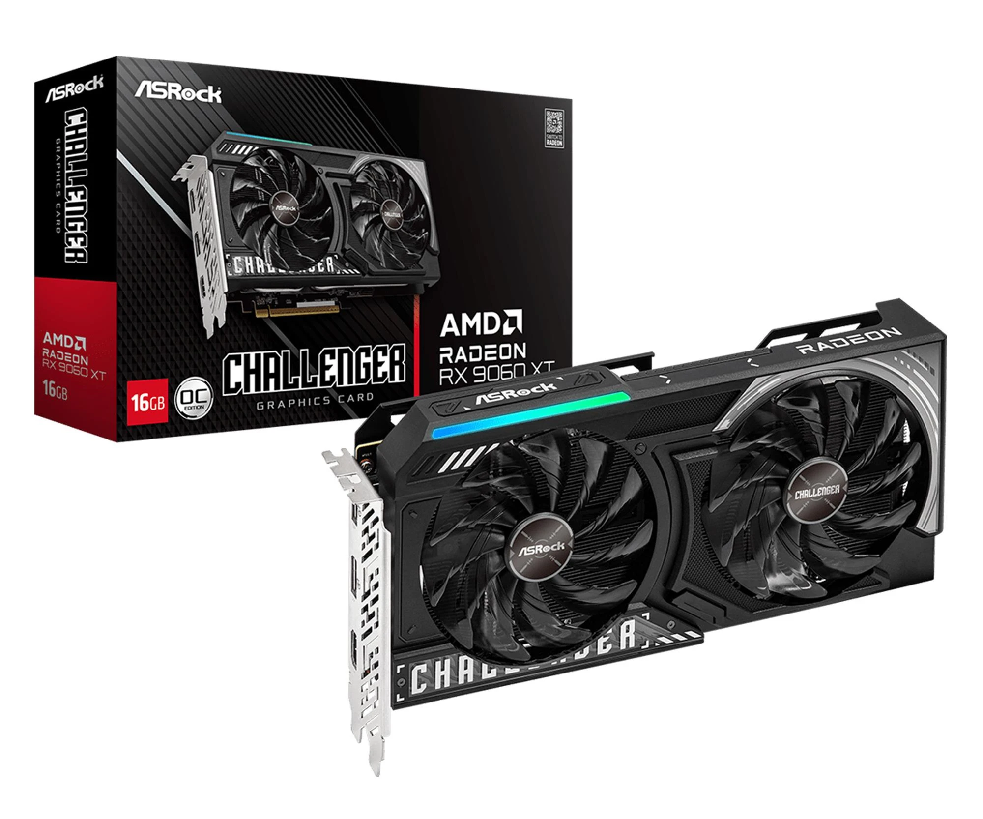 Відеокарта ASRock Radeon RX 9060 XT Challenger OC 16GB GDDR6 (RX9060XT CL 16GO) EU