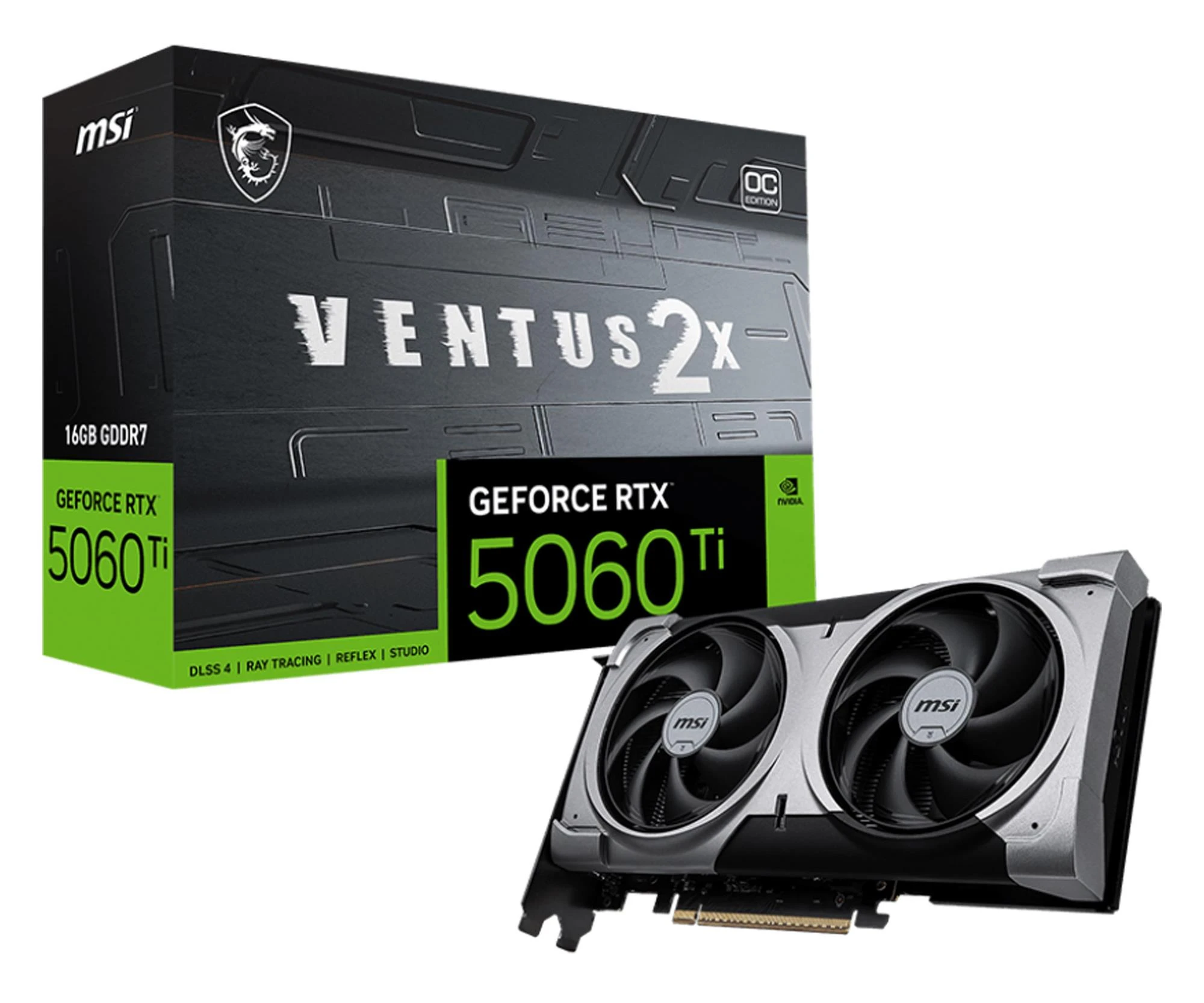 Відеокарта MSI GeForce RTX 5060 Ti Ventus 2X OC Plus 16GB GDDR7 DLSS4 (5060 Ti 16G VENTUS 2X OC PLUS) EU
