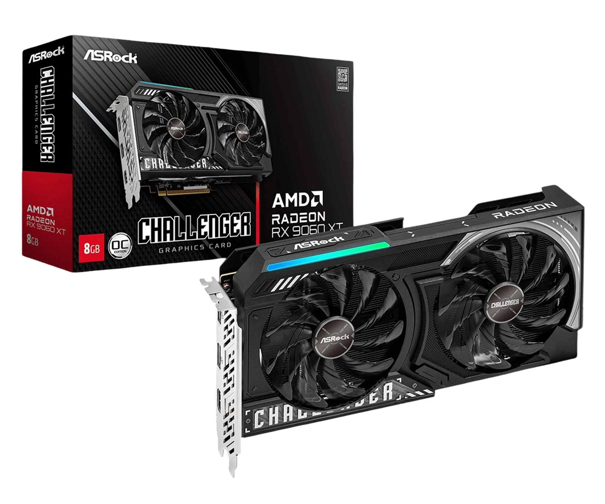 Видеокарта ASRock Radeon RX 9060 XT Challenger OC 8GB GDDR6 (RX9060XT CL 8GO) EU