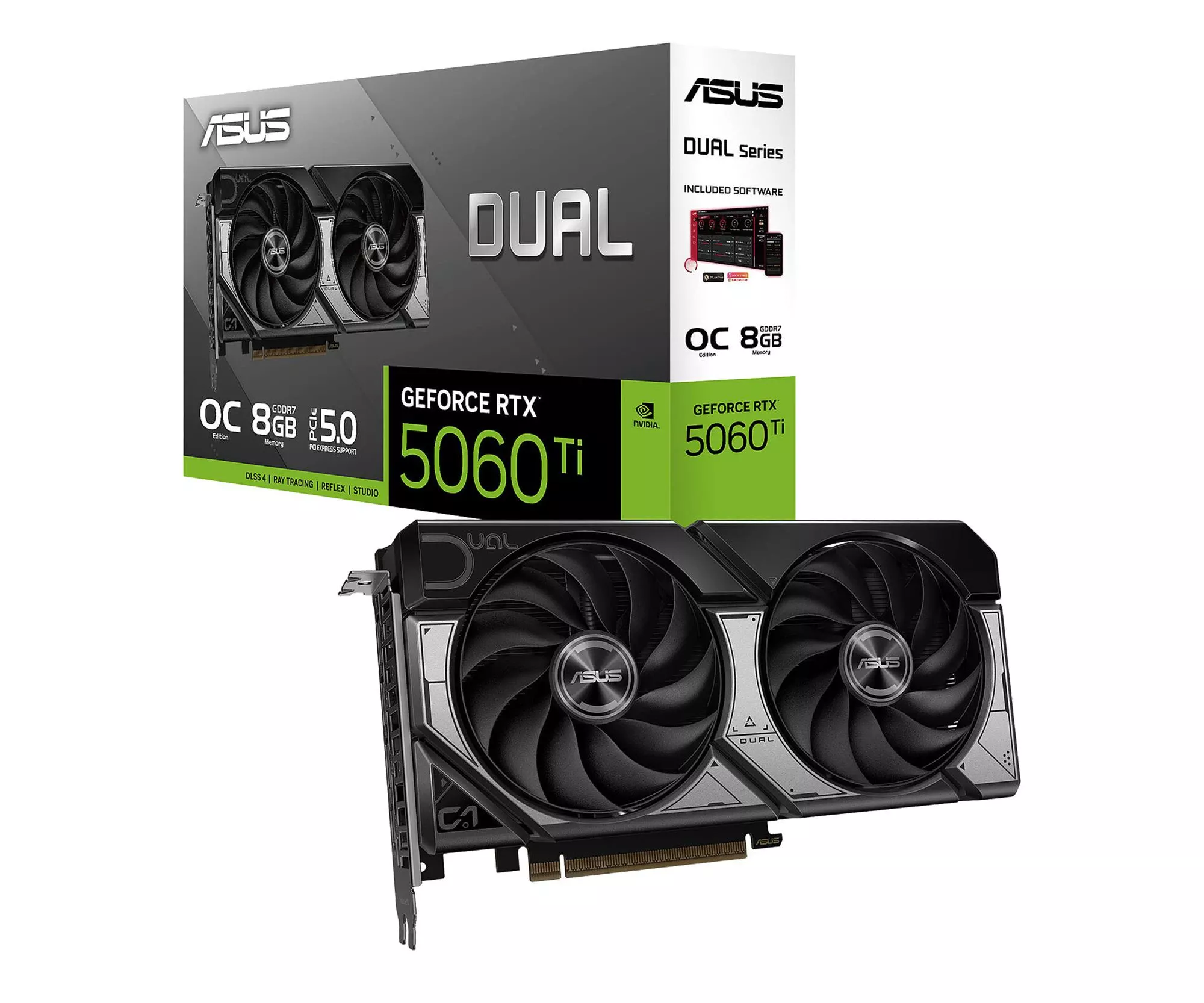 Видеокарта ASUS GeForce RTX 5060 Ti Dual OC 8GB GDDR7 DLSS4 (DUAL-RTX5060TI-O8G) EU