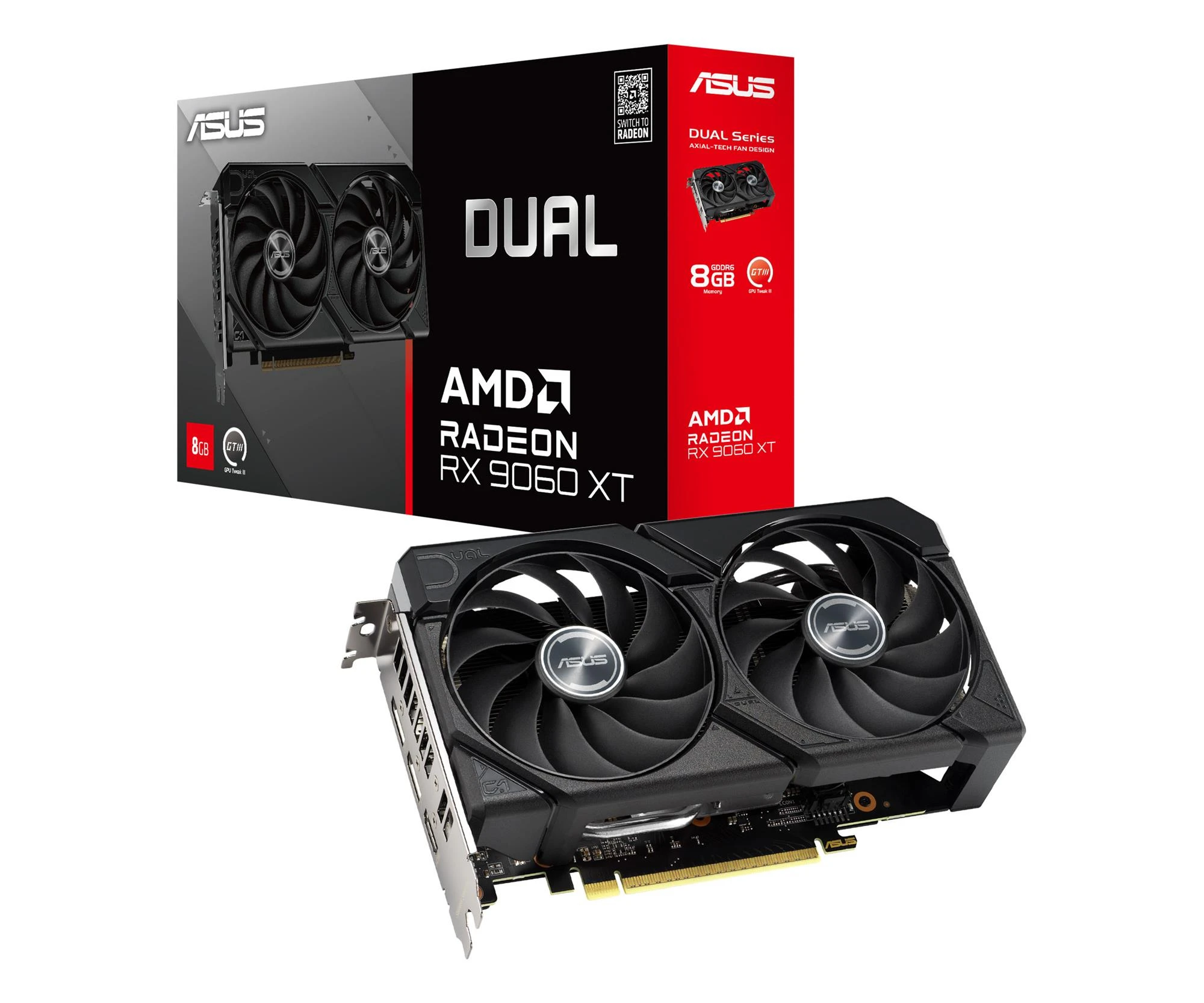 Відеокарта ASUS Radeon RX 9060 XT Dual 8GB GDDR6 (DUAL-RX9060XT-8G) EU