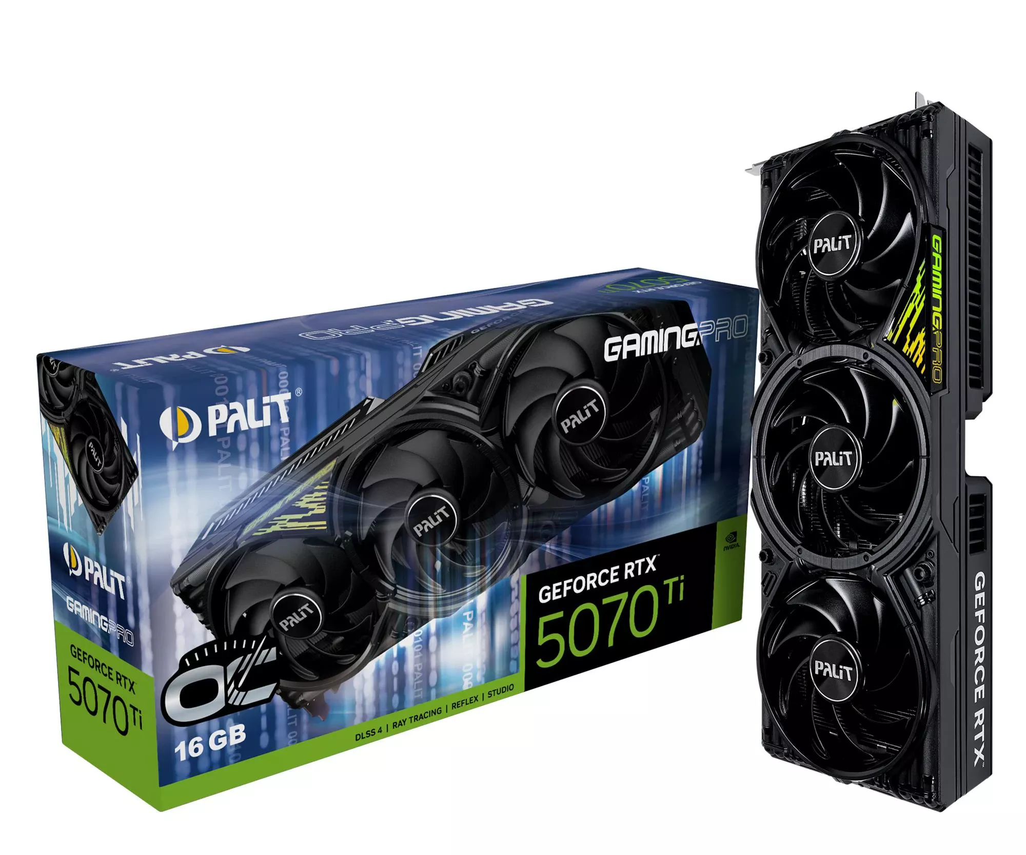 Відеокарта Palit GeForce RTX 5070 Ti GamingPro OC V1 16GB GDDR7 DLSS4 (NE7507TS19T2-GB2031Y) EU