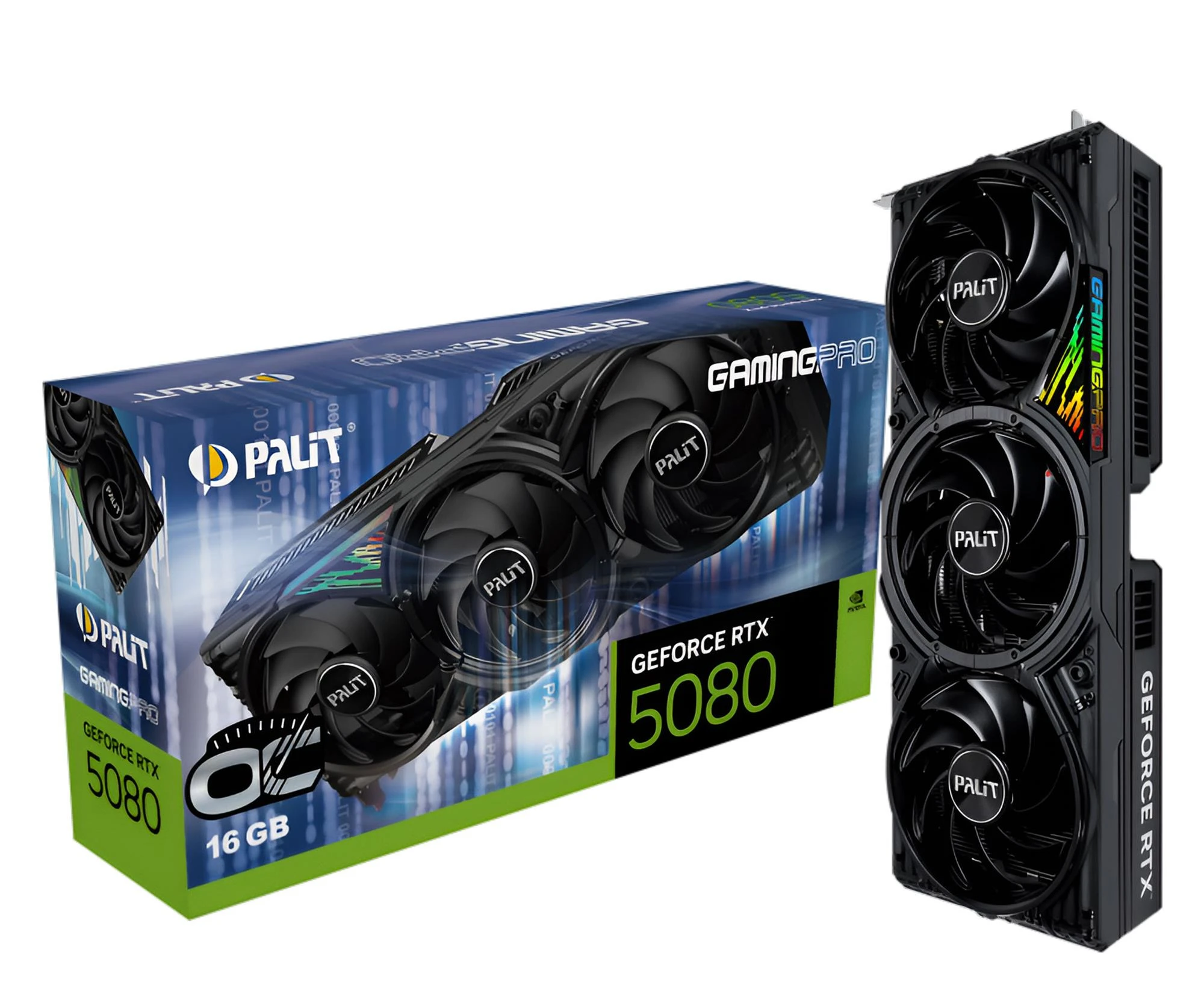 Видеокарта Palit GeForce RTX 5080 GamingPro OC 16GB GDDR7 DLSS4 (NE75080S19T2-GB2031A) EU