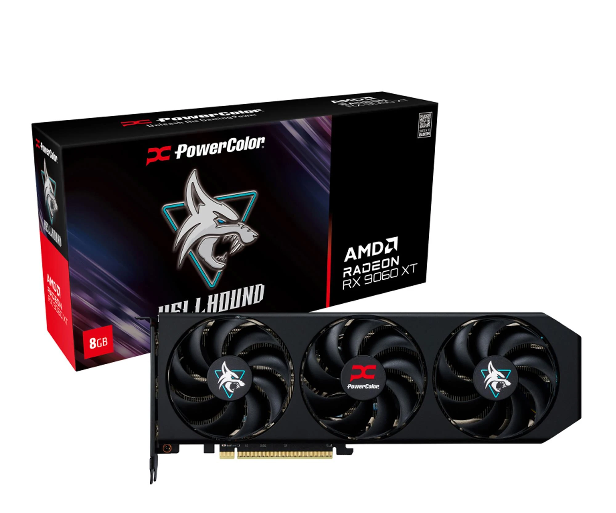 Відеокарта PowerColor Radeon RX 9060 XT Hellhound 8GB GDDR6 (RX9060XT 8G-L/OC) EU