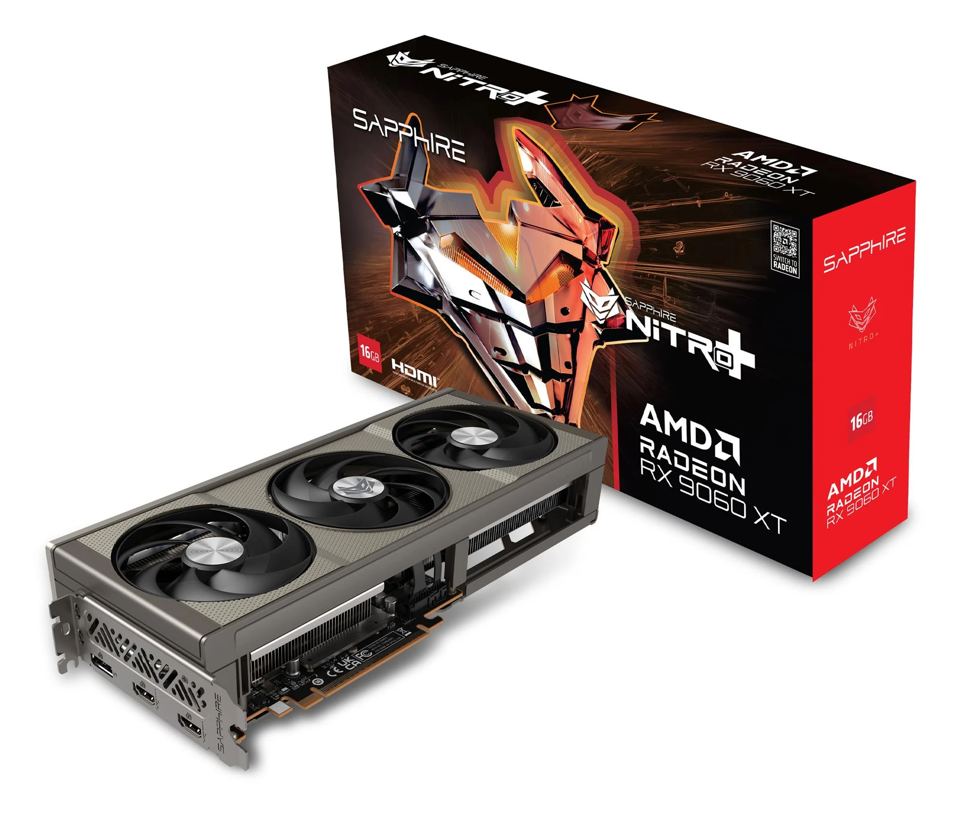 Видеокарта Sapphire Radeon RX 9060 XT Nitro+ OC 16GB GDDR6 (11350-01-20G) EU