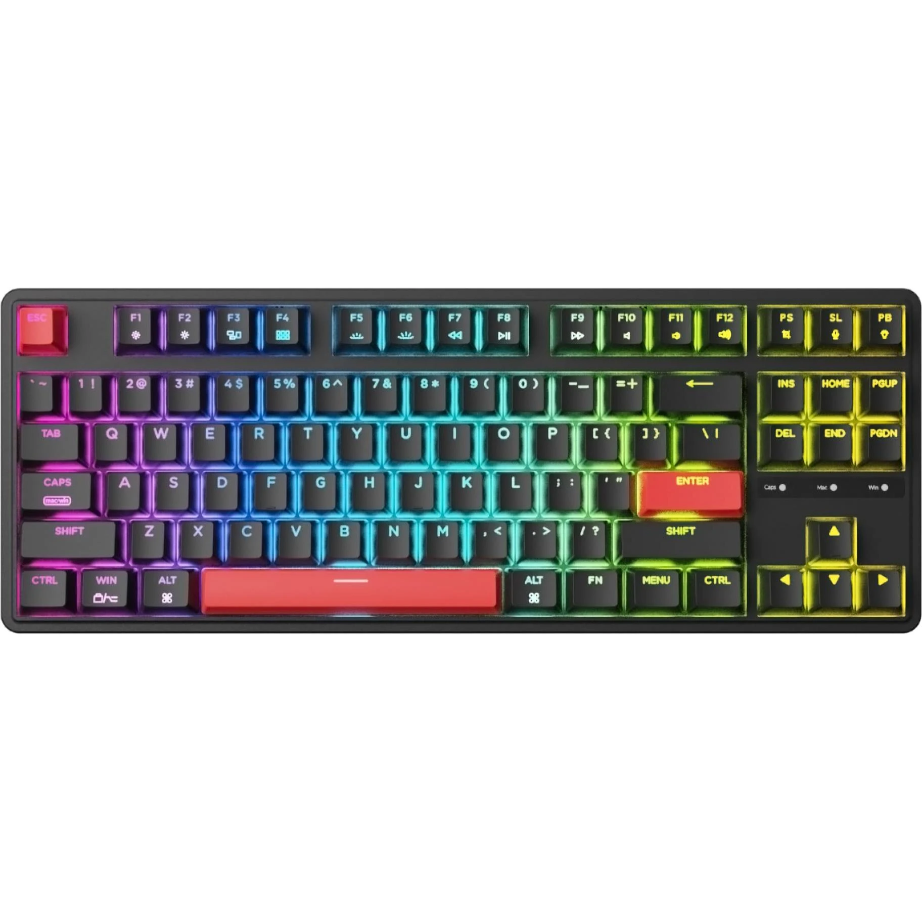 Клавиатура Keychron C3 Pro 87 Key K pro Red Switch Hot Swap RGB Black (C3PH1_KEYCHRON)