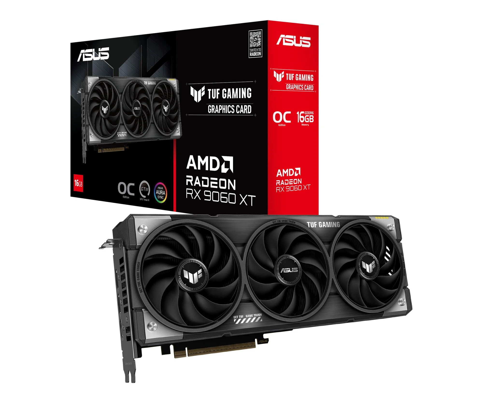 Відеокарта ASUS Radeon RX 9060 XT TUF Gaming OC 16GB GDDR6 (TUF-RX9060XT-O16G-GAMING) EU