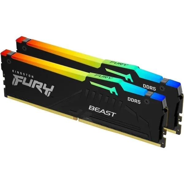 Оперативна пам'ять Kingston FURY 64 GB (2x32GB) DDR5 5600 MHz Beast Black RGB EXPO (KF556C40BB2AK2-64) (UA)