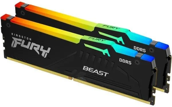 Оперативная память Kingston FURY 64 GB (2x32GB) DDR5 6000 MHz Beast Black RGB EXPO (KF560C36BBE2AK2-64) (UA)