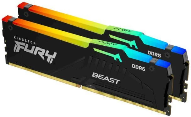 Оперативна пам'ять Kingston FURY 128 GB (2x64GB) DDR5 5600 MHz Beast Black RGB EXPO (KF556C36BBEAK2-128) (UA)