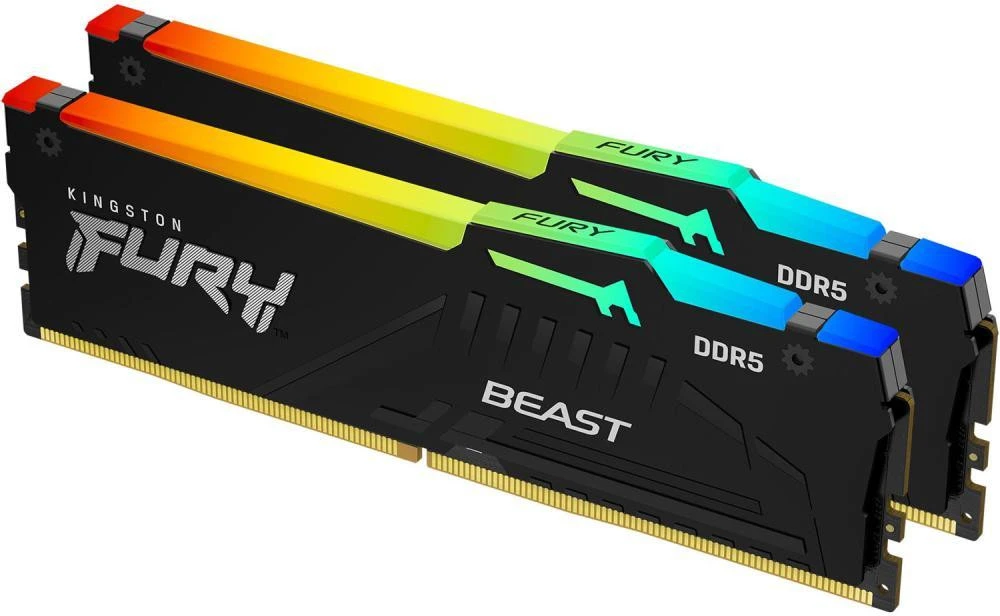 Оперативна пам'ять Kingston FURY 128 GB (2x64GB) DDR5 5600 MHz Beast Black RGB EXPO (KF556C40BBAK2-128) (UA)