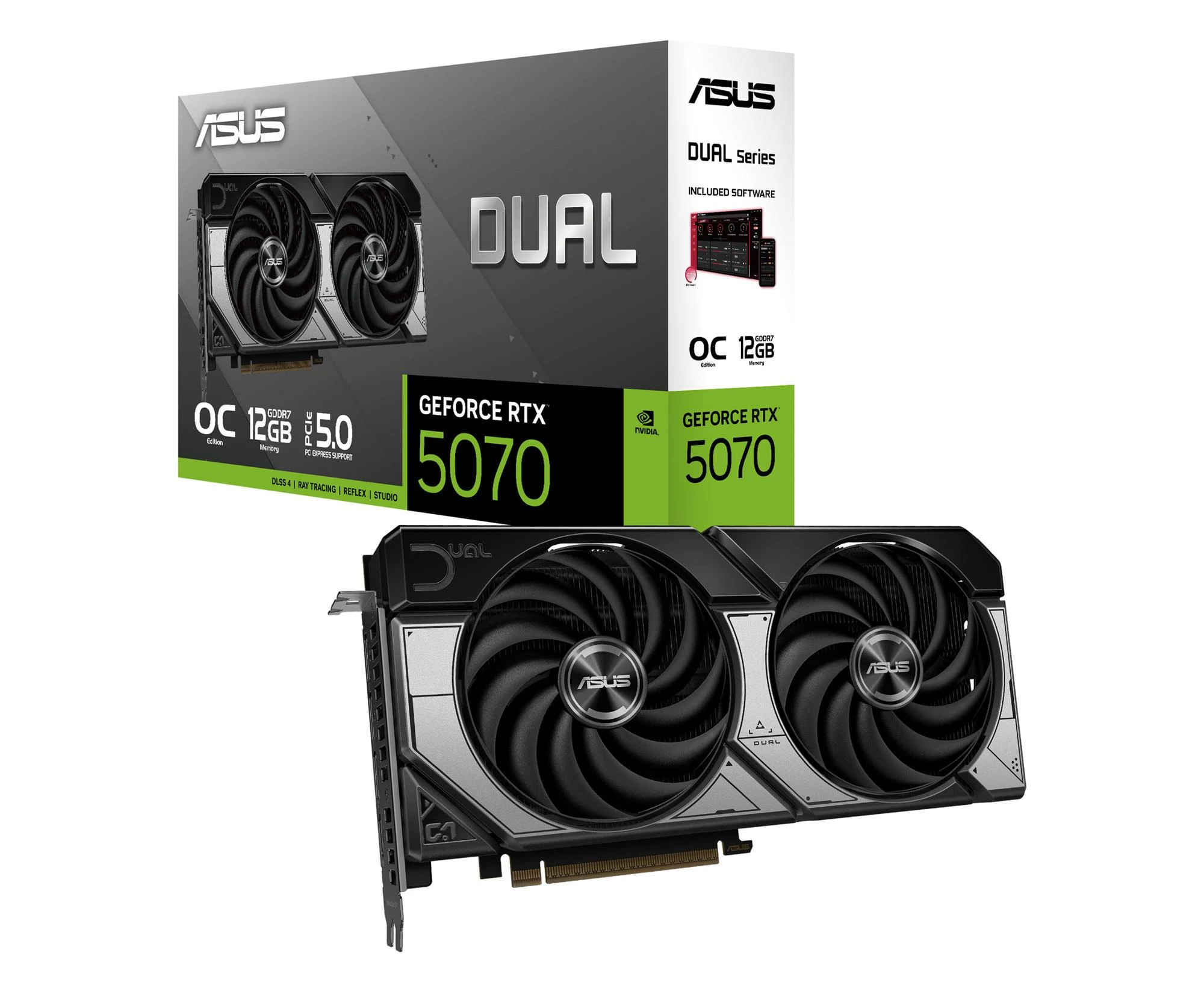 Видеокарта ASUS GeForce RTX 5070 Dual OC 12GB GDDR7 DLSS4 (DUAL-RTX5070-O12G) EU