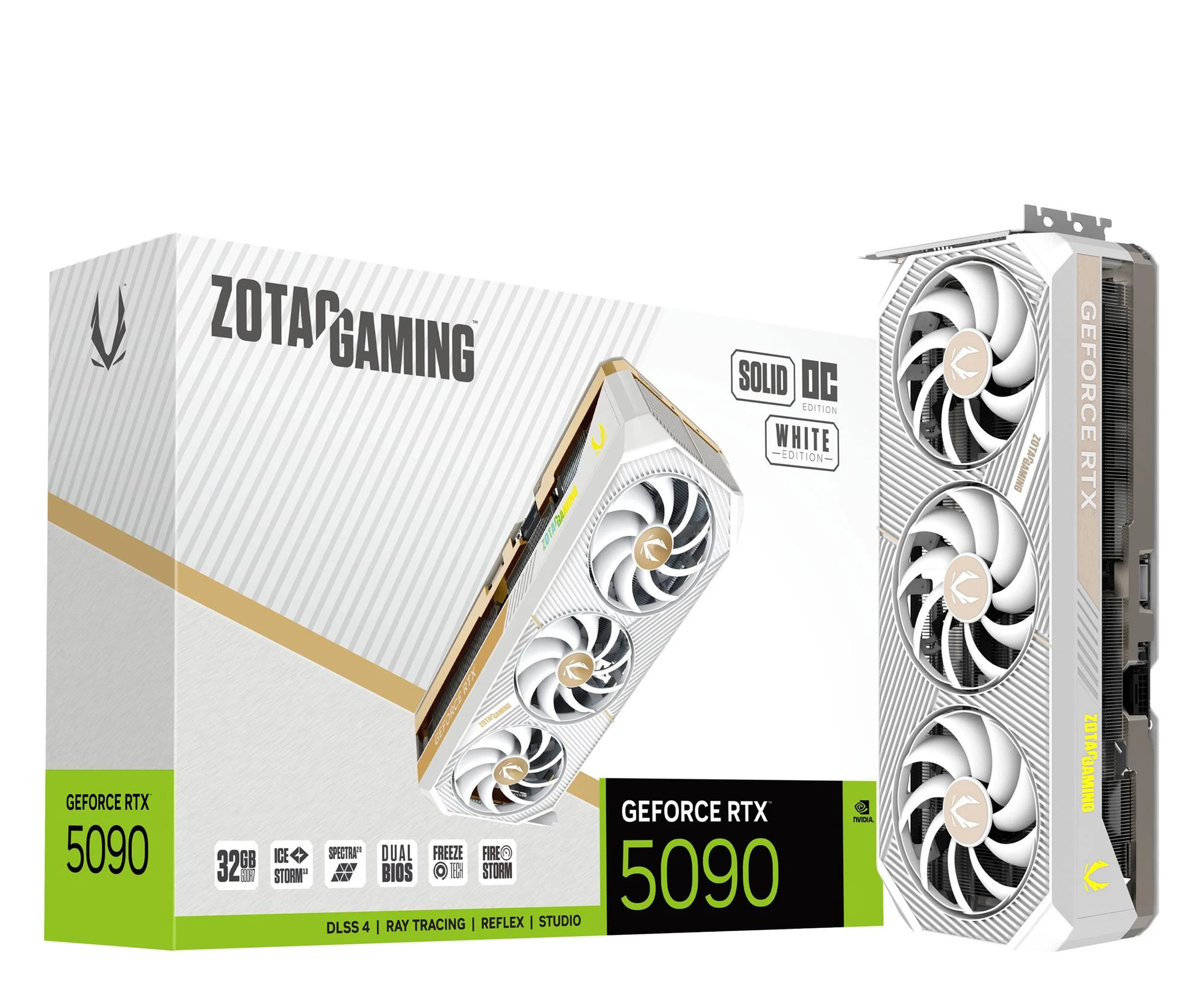 Відеокарта Zotac GeForce RTX 5090 Solid OC White 32GB GDDR7 DLSS4 (ZT-B50900Q-10P) EU