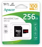 Apacer 256 GB microSDHC Class 10 UHS-I V10 + SD adapter (AP256GMCSX10UB-R) (UA)