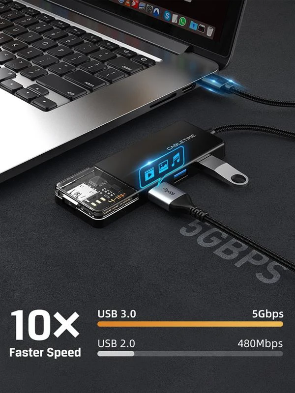USB-хаб Cabletime CB02B 4 порти