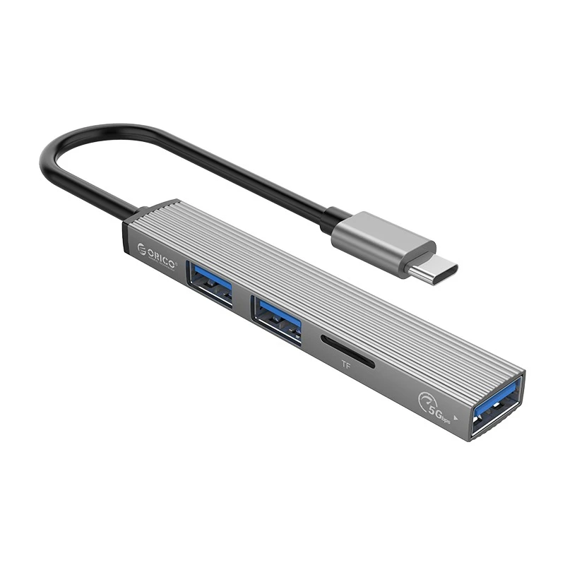 USB-хаб Orico AH-A12F-GY-BP USB Type-C 3-в-1 Сірий (CA913770)