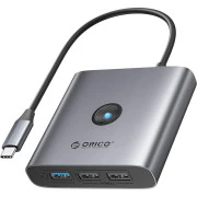 USB-хаб Orico FAX3-5P-GY-EP USB Type-C 3-в-1 Сірий (CA914227)