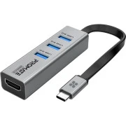 USB-хаб Promate MediaHub-C3 USB Type-C Сірий (mediahub-c3.grey)