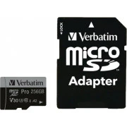Verbatim 256 GB microSD UHS-I U3 V30 A2 Class 10 Pro + SD-adapter (47045) (UA)