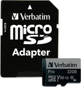 Verbatim 32GB microSD Pro UHS-I U3 V30 A2 Class 10 + SD-adapter (47041) (UA)