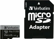 Verbatim 512 GB microSD UHS-I U3 V30 A2 Class 10 Pro + SD-adapter (47046) (UA)