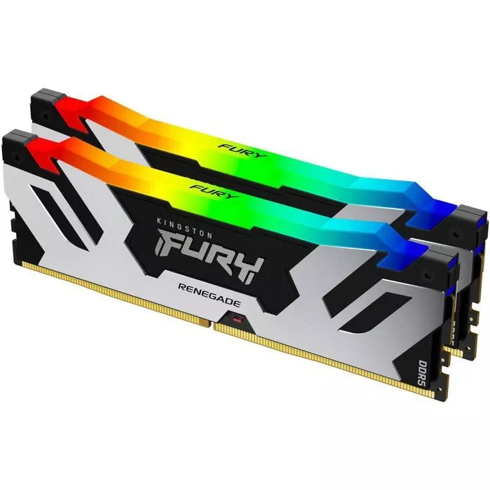 Оперативна пам'ять DDR5 48GB (2x24GB) 8000 MHz Renegade RGB Black/Silver Kingston Fury (ex.HyperX) (KF580C38RSAK2-48) (UA)