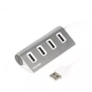 USB-хаб Maxxter 4 ports Silver (HU2A-4P-01)