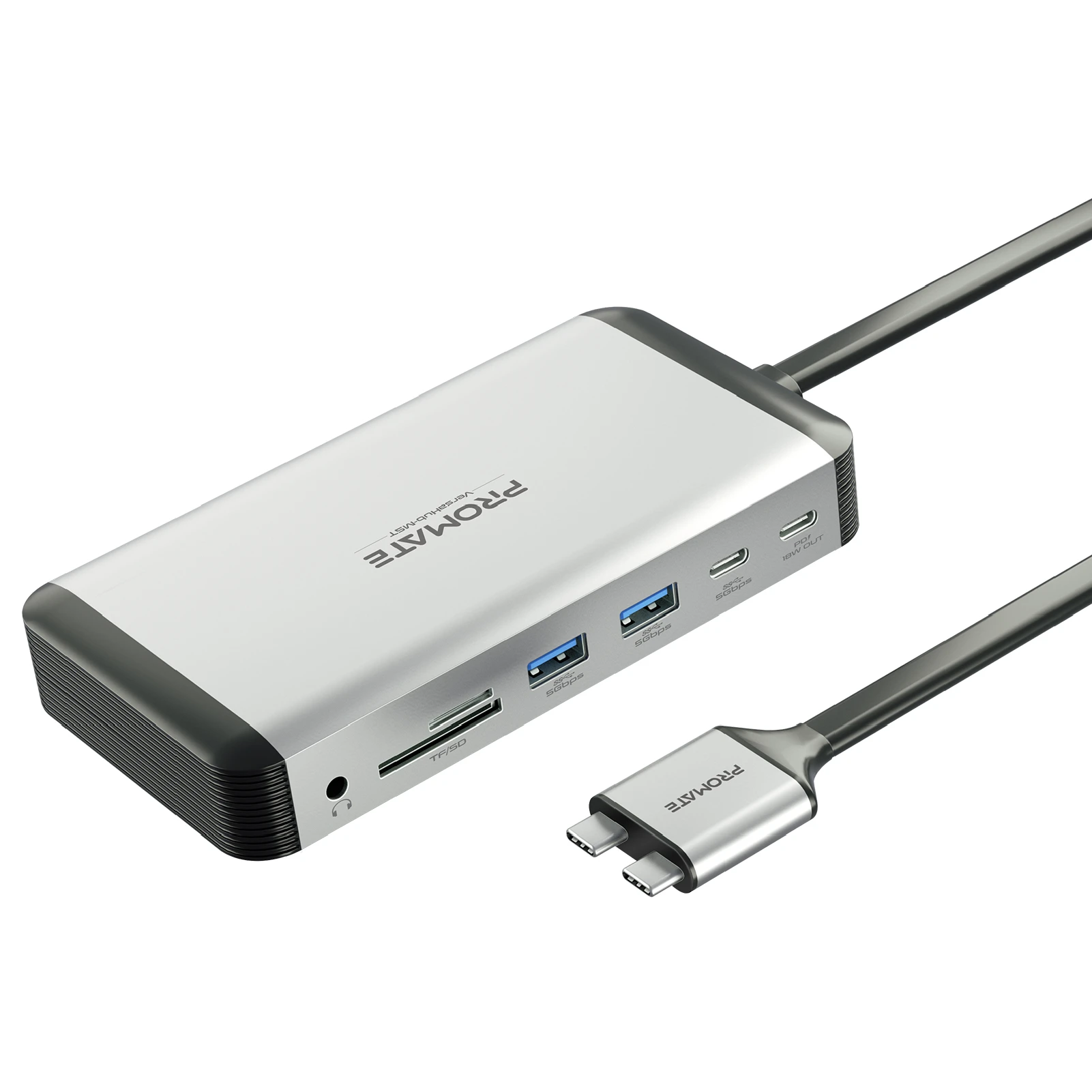 USB-хаб Promate VersaHub USB Type-C 13-в-1 Grey (versahub-mst.grey)