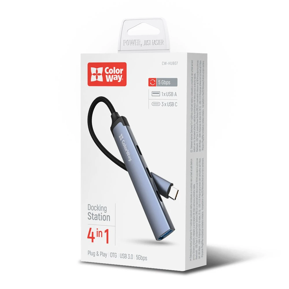 USB-хаб СolorWay USB Type-C 4-в-1 (CW-HUB07)