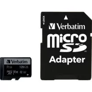 Verbatim 128 GB microSD UHS-I U3 V30 A2 Class 10 Pro + SD-adapter (47044) (UA)