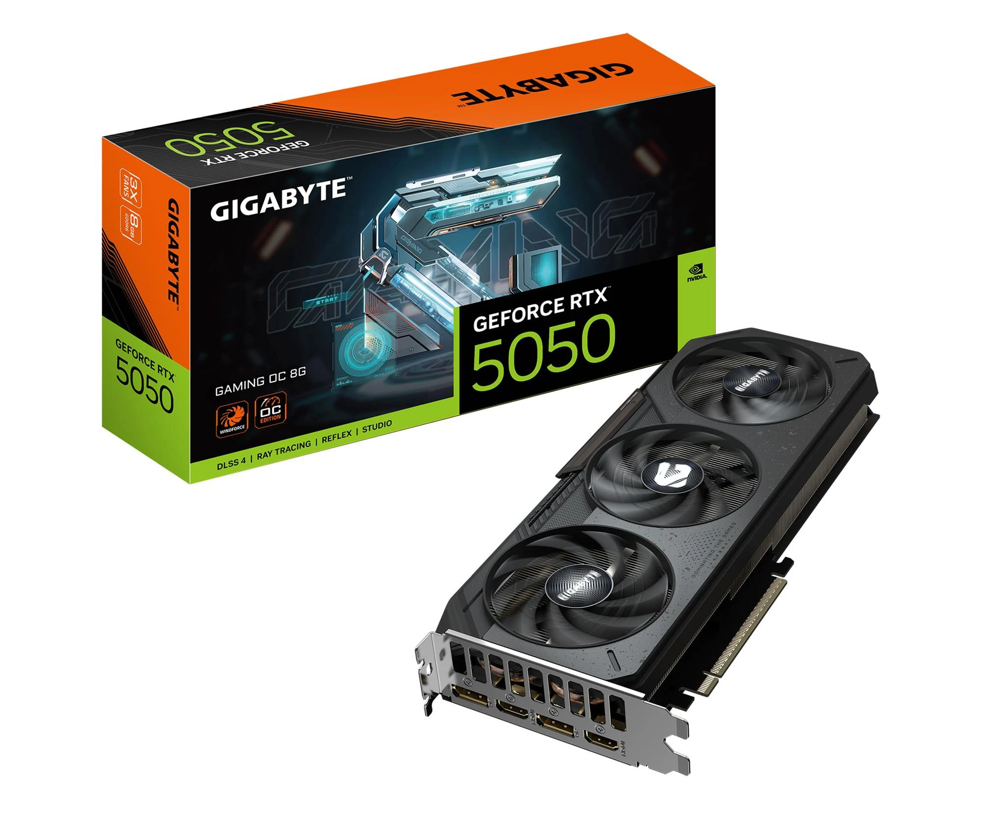 Видеокарта Gigabyte GeForce RTX 5050 Gaming OC 8GB GDDR6 DLSS4 (GV-N5050GAMING OC-8GD) EU