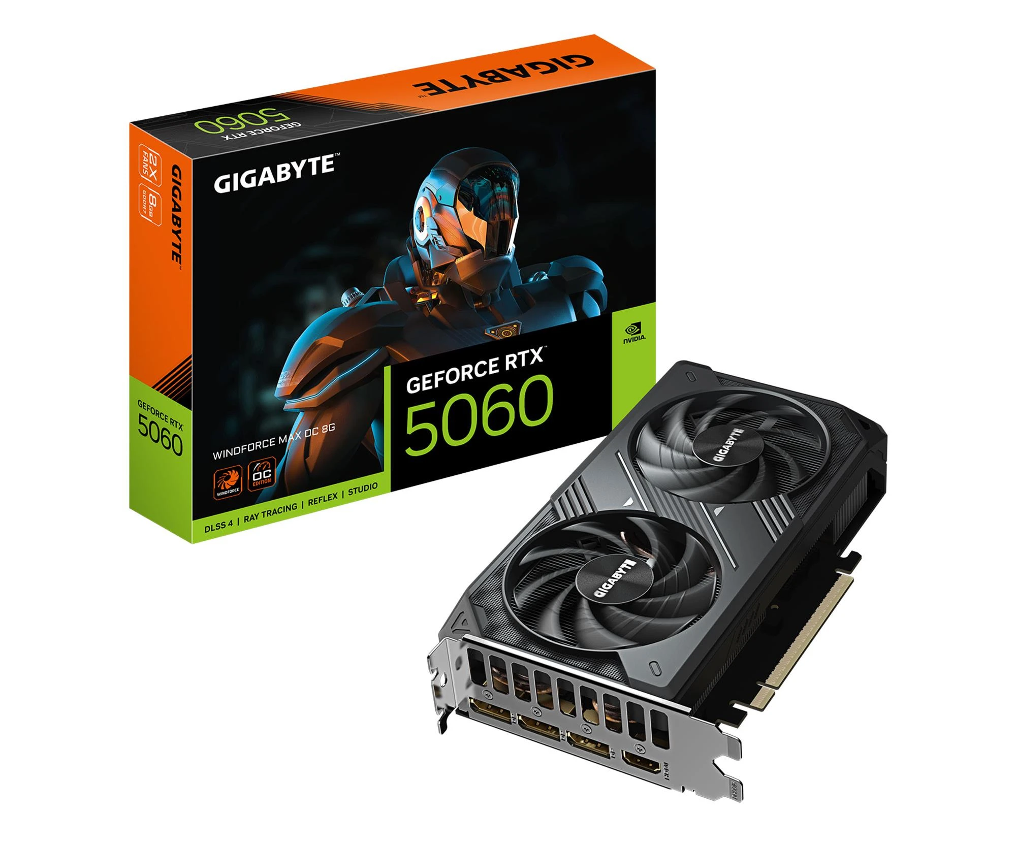 Відеокарта Gigabyte GeForce RTX 5060 Windforce Max OC 8GB GDDR7 DLSS4 (GV-N5060WF2MAX OC-8GD) EU