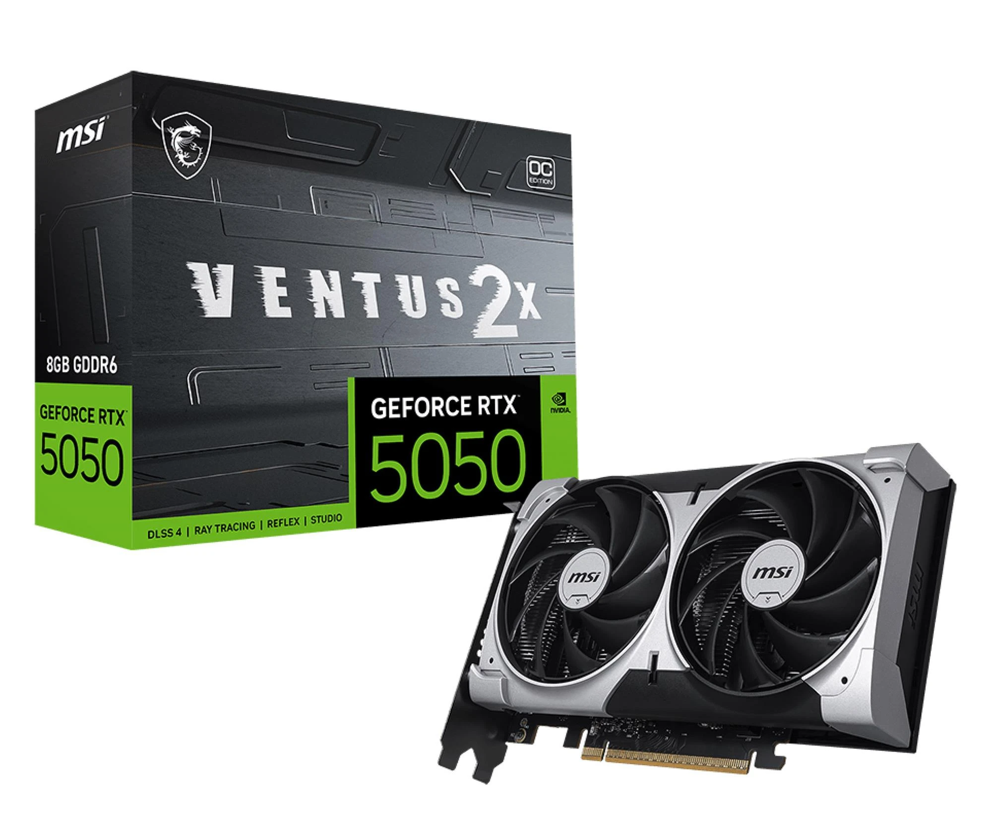 Відеокарта MSI GeForce RTX 5050 Ventus 2X OC 8GB GDDR6 DLSS4 (5050 8G VENTUS 2X OC) EU