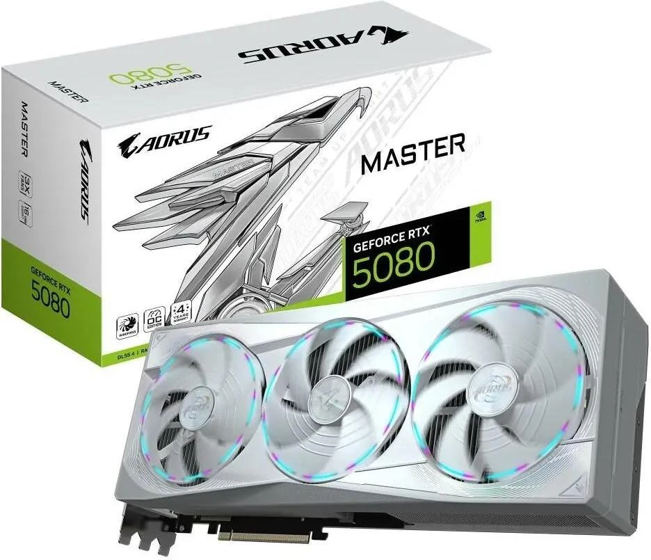 Відеокарта GIGABYTE AORUS GeForce RTX 5080 MASTER ICE 16G (GV-N5080AORUSM ICE-16GD)