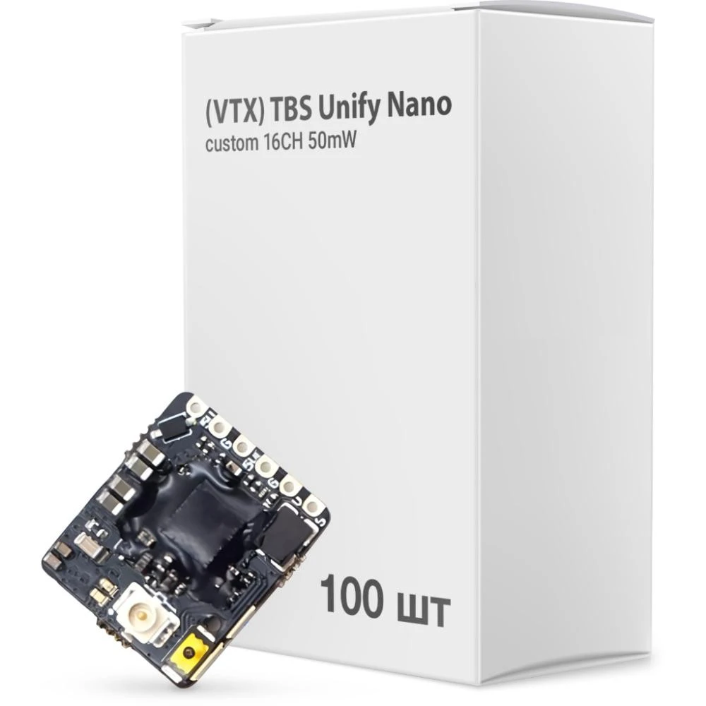 Відеопередавач TBS Unify Nano custom 16CH 50mW упаковка 100шт (UNIFYNANOBOX) (UA)