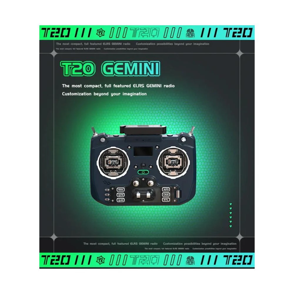 Пульт управління Jumper T20 V2 GEMINI ELRS 2.4G RDC90 (C10119) (UA)