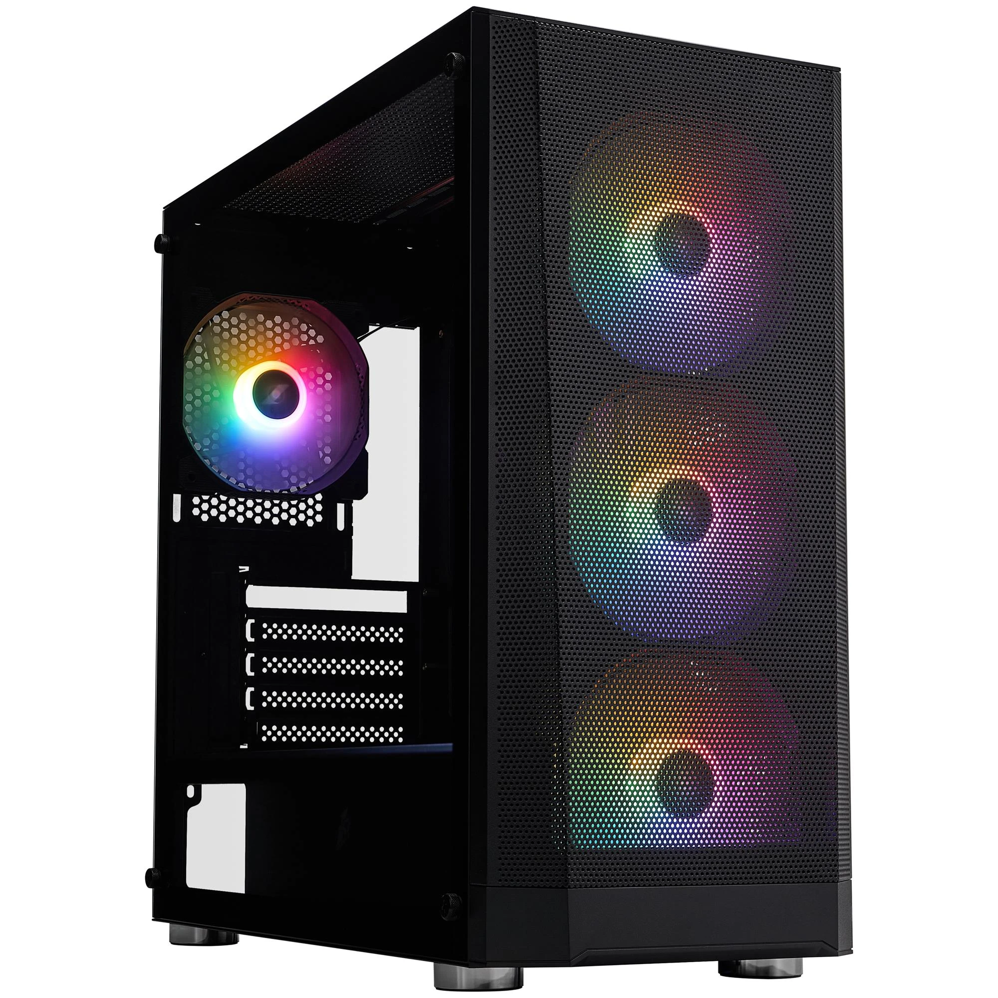 Корпус 1stPlayer FD5-M-BK-4F1 Black без БП (UA)