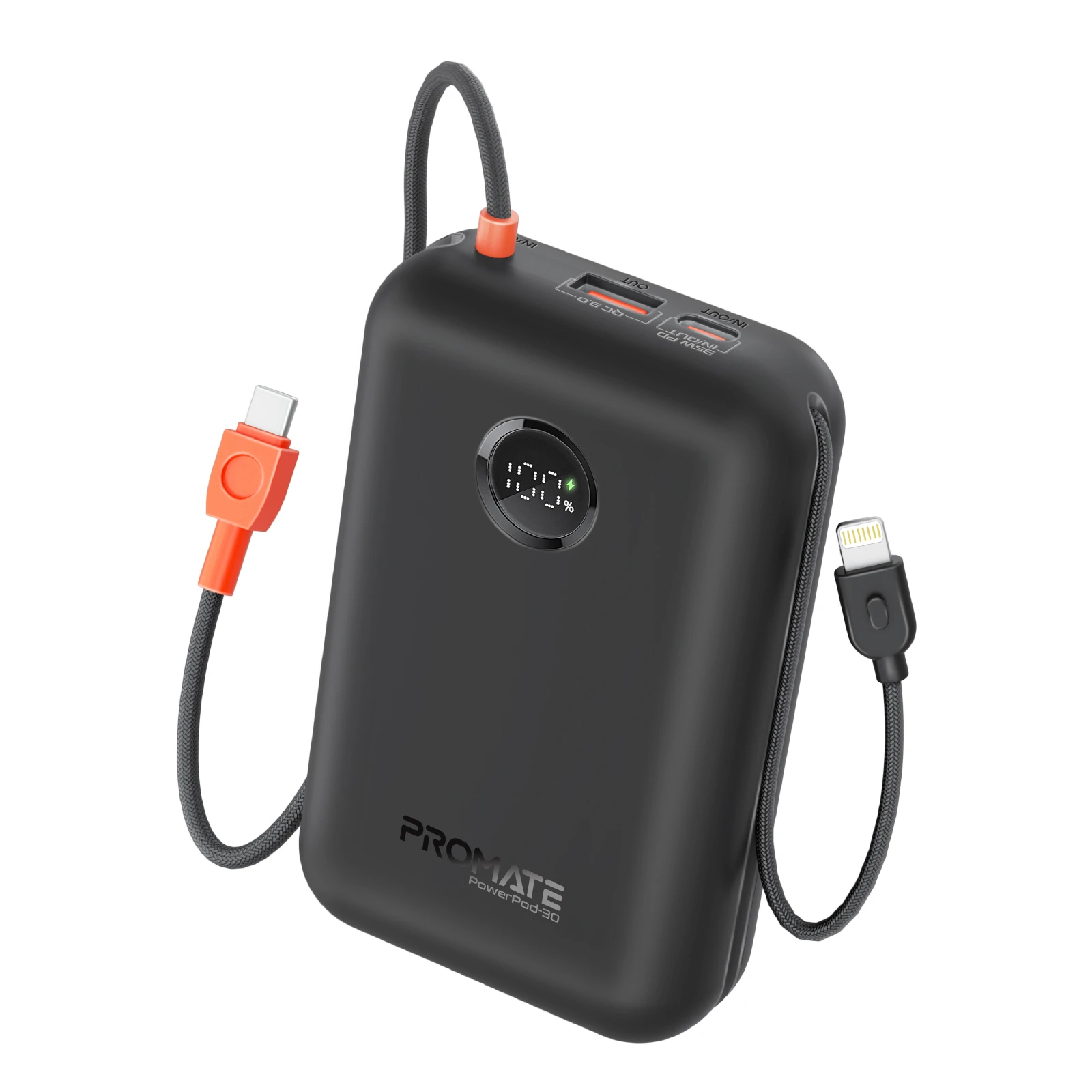 Мобільна батарея Promate PowerPod-30 30000mAh 35W Black (powerpod-30.black)