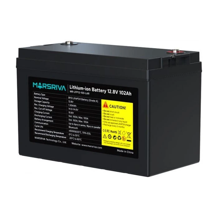 Акумуляторна батарея LiFePo4 Marsriva 12.8V 100Ah V3 (MR-LFP12-100-LAR V3) (UA)