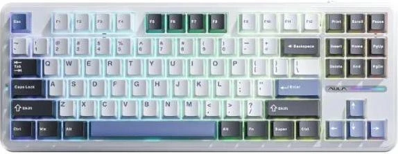 Клавиатура AULA F87 Gasket Greywood Wireless White (6948391208602) (UA)