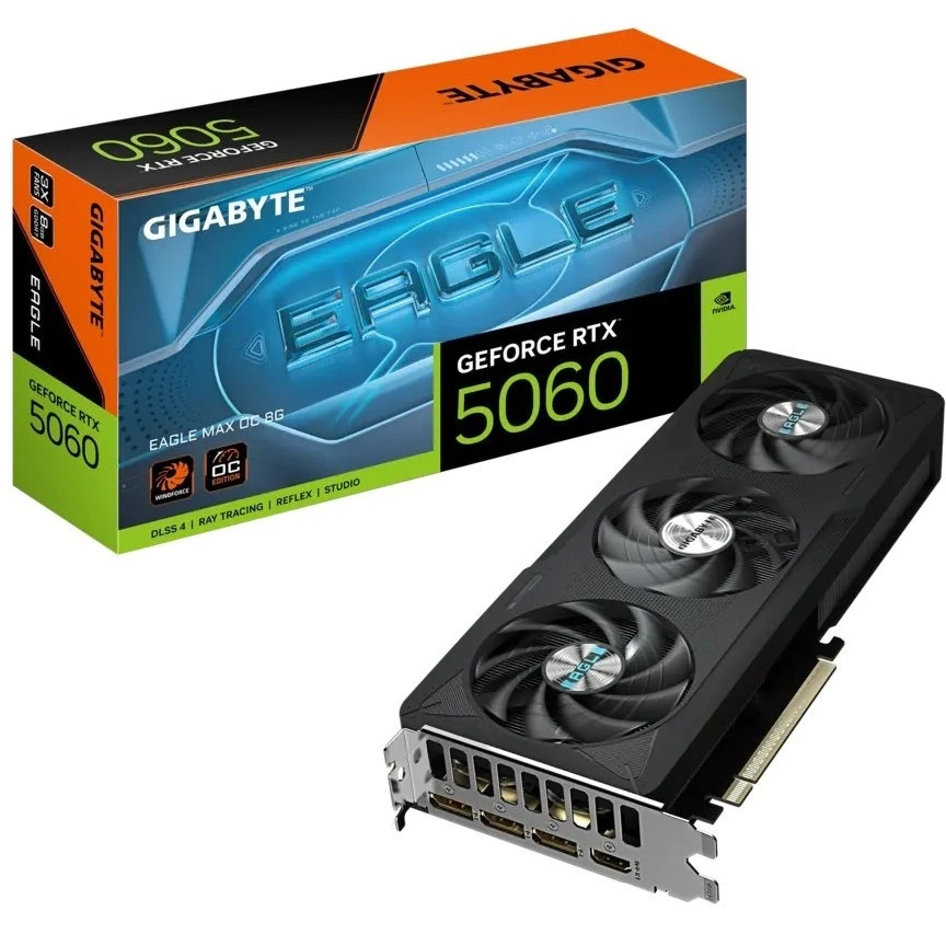 Відеокарта GeForce RTX 5060 8GB GDDR7 Eagle Max OC Gigabyte (GV-N5060EAGLEMAX OC-8GD) (UA)