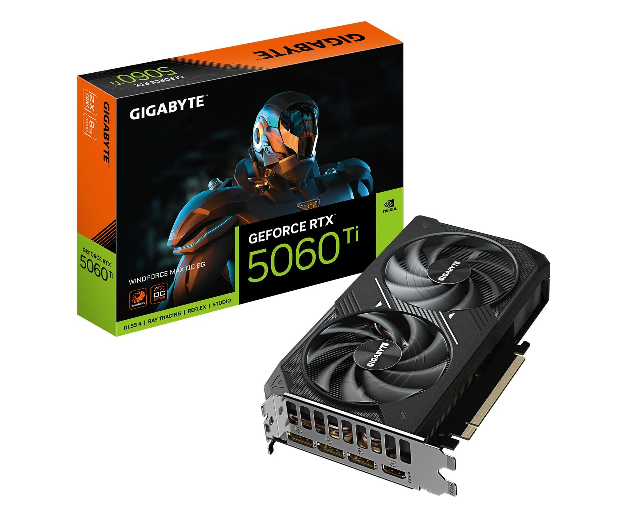 Відеокарта Gigabyte GeForce RTX 5060 Ti Windforce Max OC 8GB GDDR7 DLSS4 (GV-N506TWF2MAX OC-8GD) EU