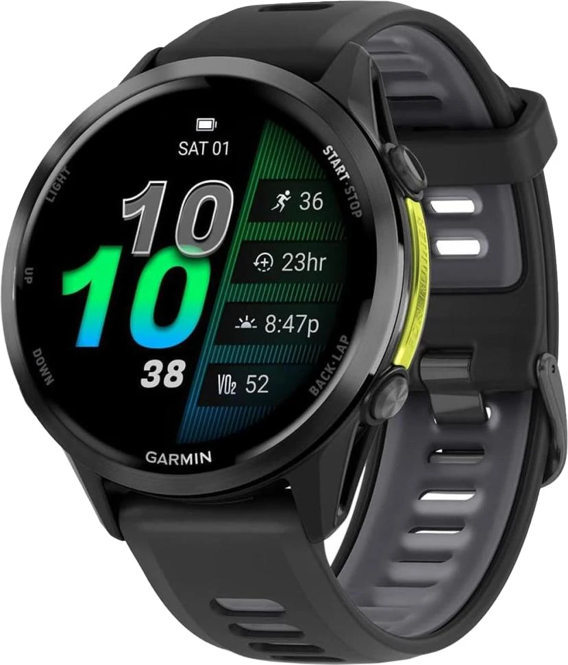 Смарт-годинник Garmin Forerunner 970 Carbon Gray DLC Titanium w. Black Case and Black/Translucent W. Band (010-02969-00/10)