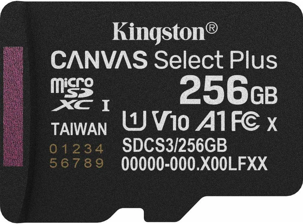 Карта пам'яті Kingston 256 GB microSDXC Canvas Select Plus Gen3 SDCS3/256GBSP (UA)