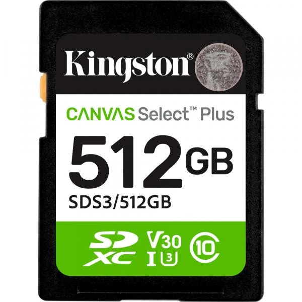 Карта памяти Kingston 512GB SDXC Canvas Select Plus Gen3 SDS3/512GB