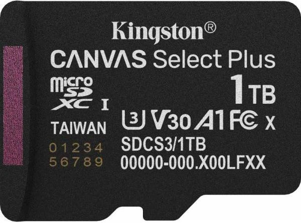 Карта пам'яті Kingston 1 TB microSDXC Canvas Select Plus Gen3 (SDCS3/1TBSP) (UA)