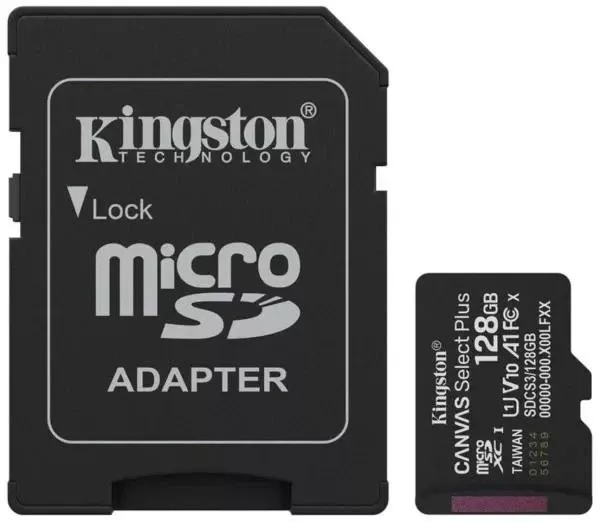 Карта пам'яті Kingston 128 GB microSDXC Canvas Select Plus Gen3 + SD-Adapter SDCS3/128GB (UA)